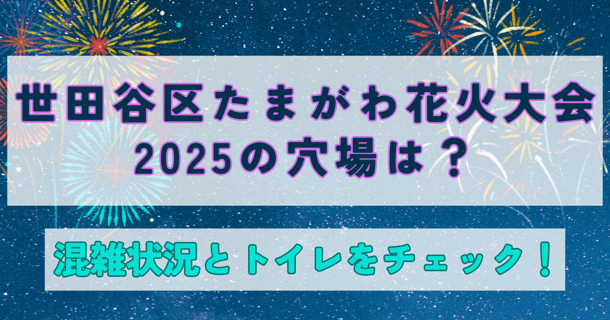 世田谷区たまがわ花火大会2025の穴場は？混雑状況とトイレをチェック！