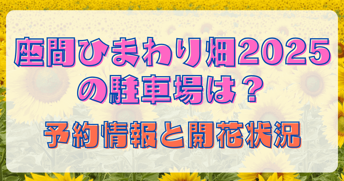 座間ひまわり畑2025の駐車場は？予約情報と開花状況