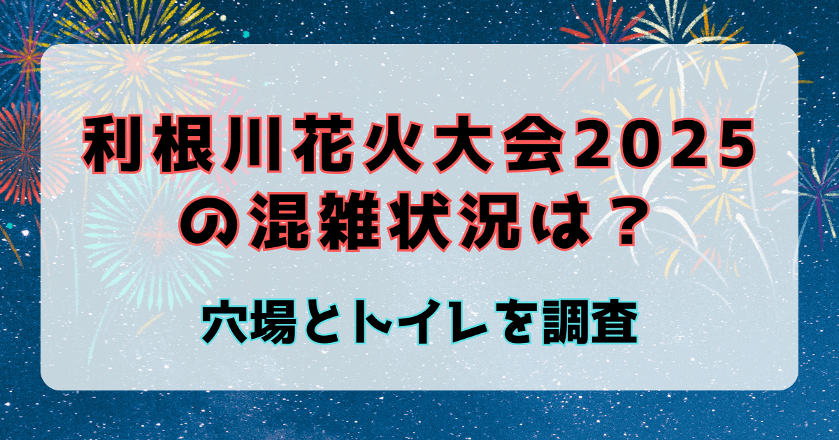 利根川花火大会2025の混雑状況は？穴場とトイレを調査