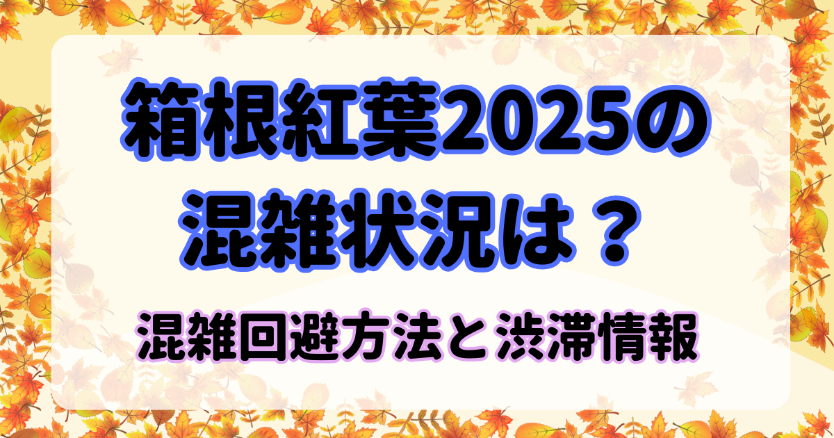 箱根紅葉2025の混雑状況は？混雑回避方法と渋滞情報