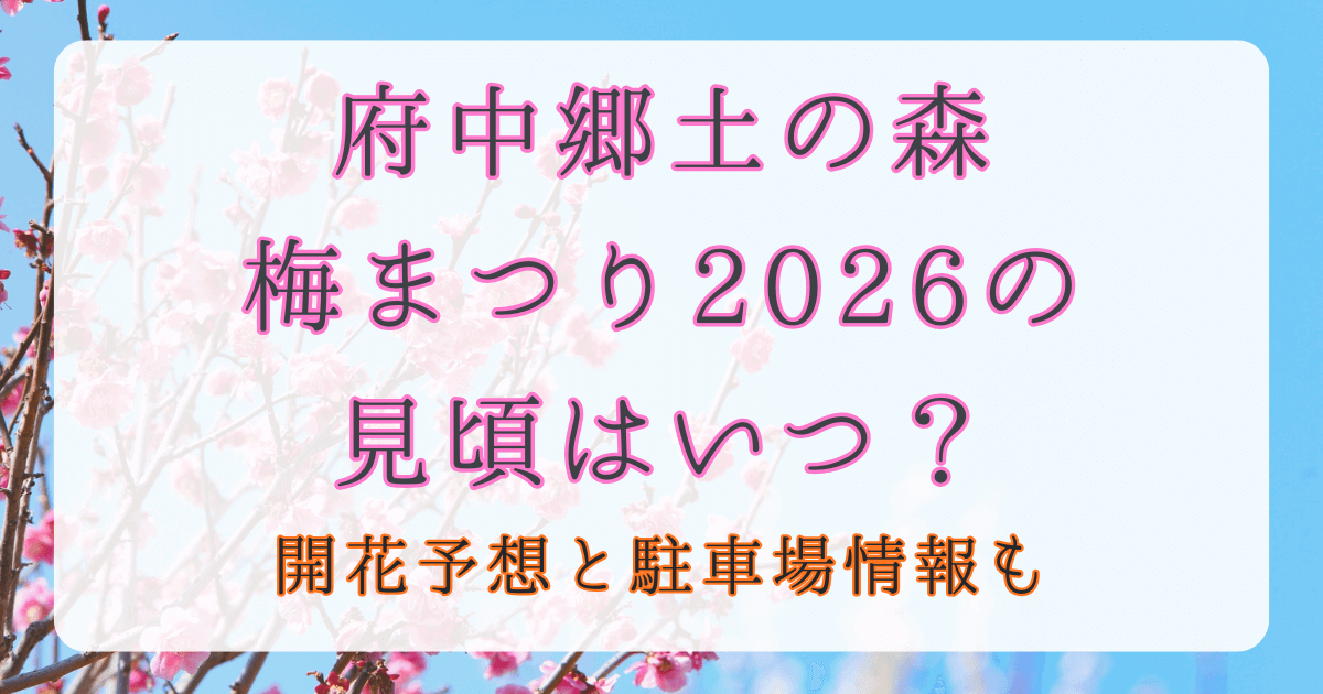府中郷土の森梅まつり2026の見頃はいつ？開花予想と駐車場情報も