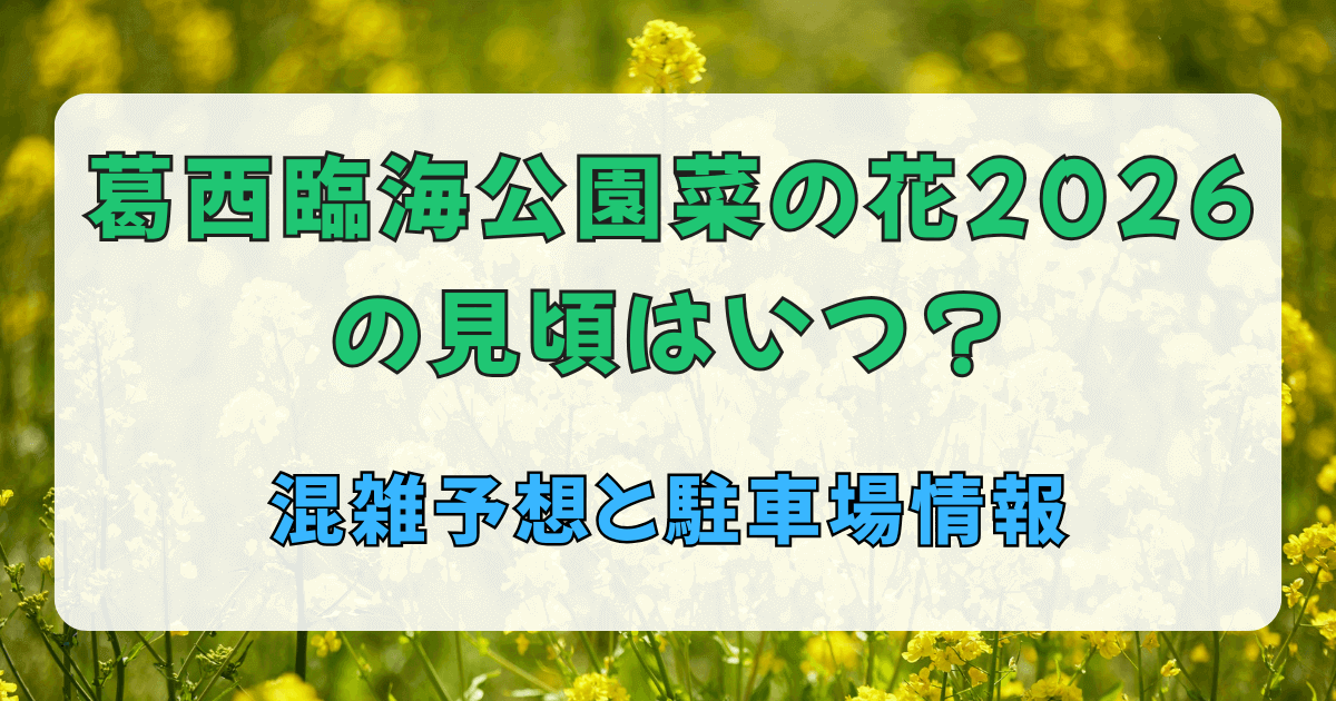葛西臨海公園菜の花2026の見頃はいつ？混雑予想と駐車場情報
